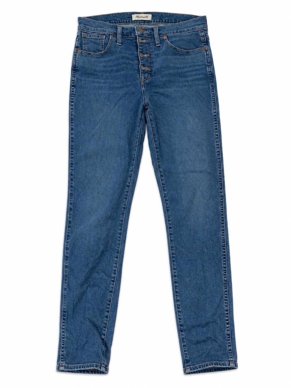 Madewell Mid-Rise Straight-Leg Jeans in Medium Blue